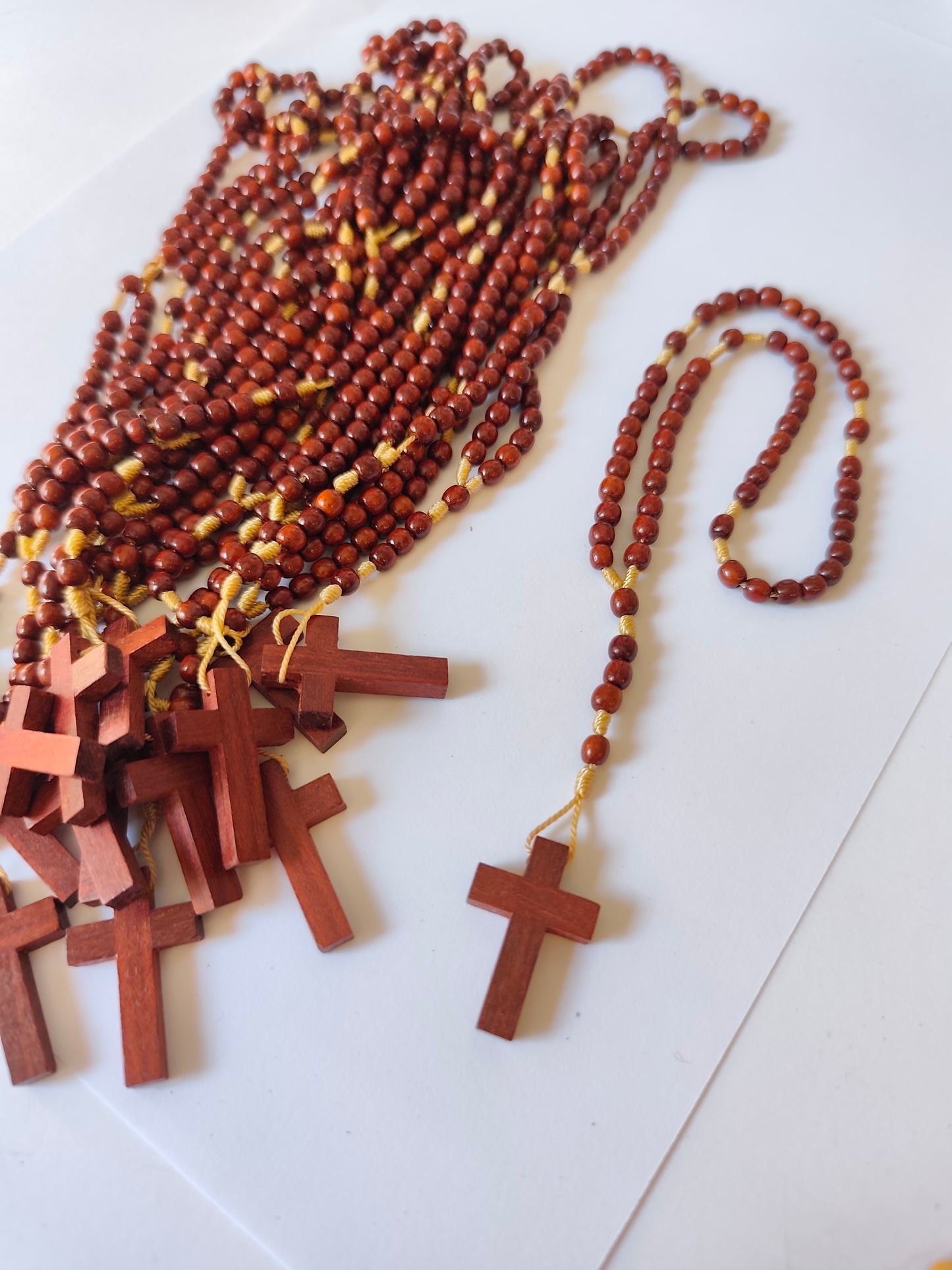 Pequeno terço em Madeira de Pau Brasil