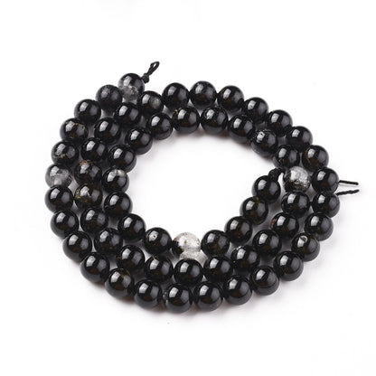 Fiada de Contas de Turmalina Negra Natural - 6 mm