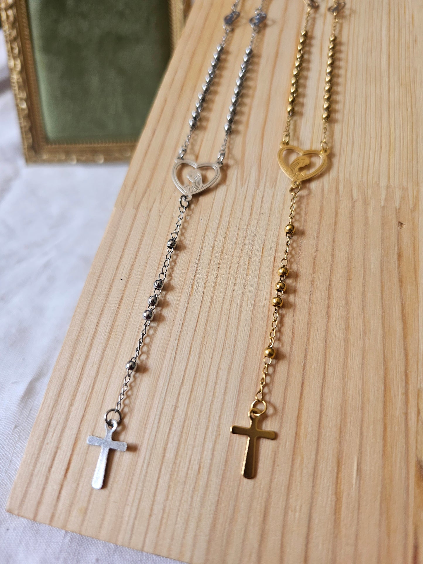 Colar-Terço Coração Nossa Senhora