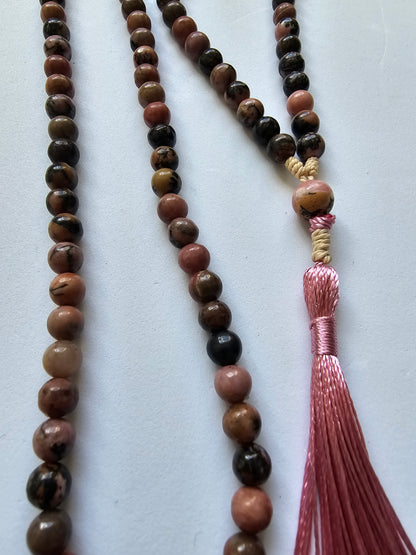 Japamala em Rodonite - Equilíbrio Emocional e Amor Consciente