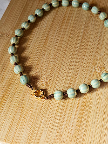 Colar Porcelana Verde Água