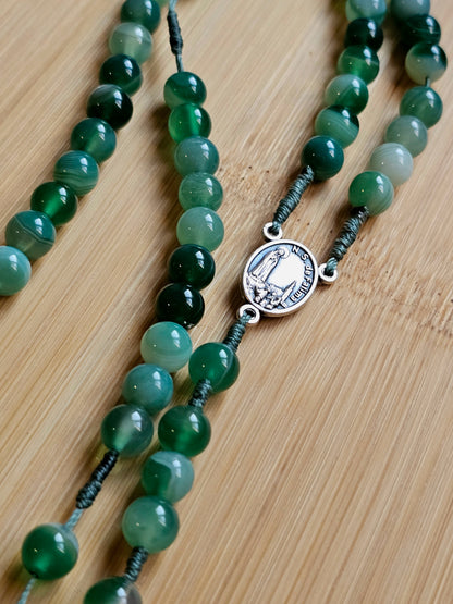 Terço em Agata Verde