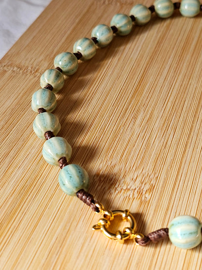 Colar Porcelana Verde Água