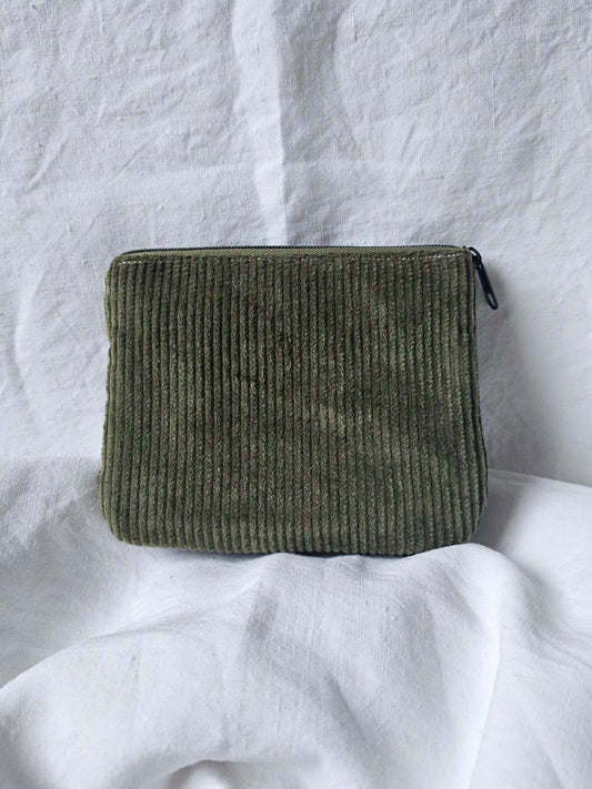 Bolsinha simples Porta-Moedas - Bombazine Verde Escuro