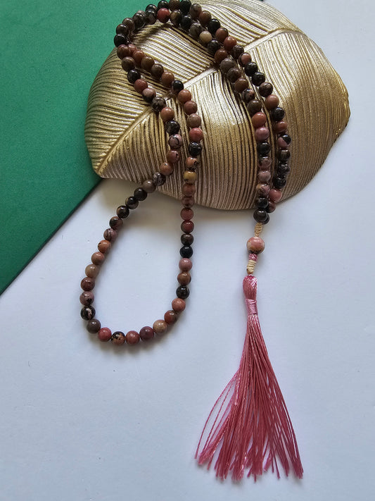 Japamala em Rodonite - Equilíbrio Emocional e Amor Consciente